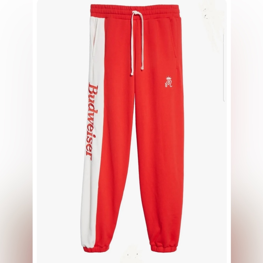 Malbon x Budweiser sweat pants NEW! Red